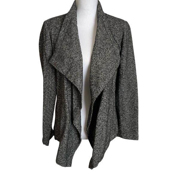 Eileen Fisher Cardigan Size XS Gray Marled Cotton Blend Knit Open Collar - Picture 1 of 10